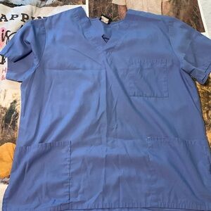 Blu scrub top